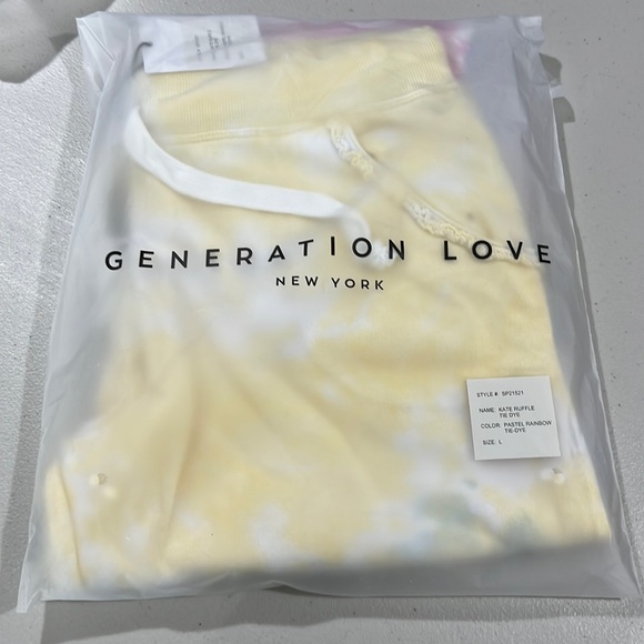 🆕Generation Love Kate Ruffle Pocket Tie Dye Sweatpants Joggers Loungers - Picture 11 of 11